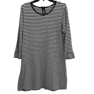 kate spade Black and White Striped Long Sleeve Sleep Shirt